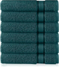 Cotton Craft Ultra Soft 6 Pack Hand Towels 16x28 Teal Weighs 6 Ounces Each by COTTONCRAFT