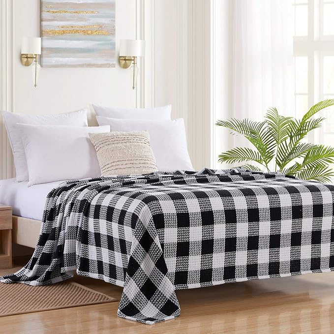 Fine Cotton Blend Blanket Luxurious Weave Stylish Design Soft and Comfortable by SweetHomeCollection