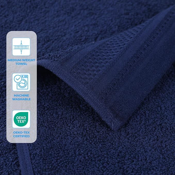 Superior Honeycomb 100% Cotton 500 GSM 12 Piece Bath Towel Set, 6 Washcloths - Image 3