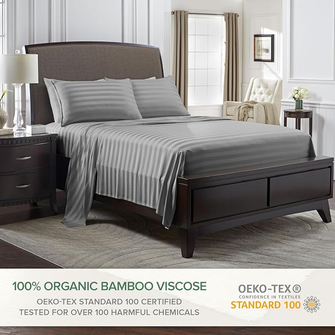 Pure Bamboo Split King Sheets, Genuine 100% Organic Viscose Derived from Bamboo - Image 2
