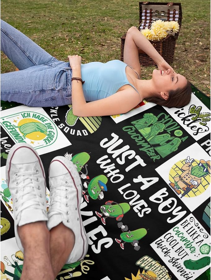 Pickle Flannel Fleece Blanket Throw Couch Microfiber Soft Cozy Lightweight - Image 7