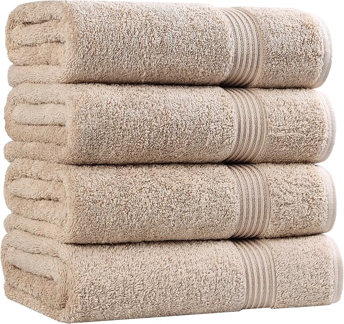 Superior Egyptian Cotton 4-Piece Bath Towel Set by SUPERIOR