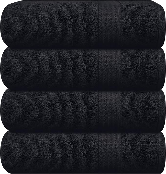 GLAMBURG Premium Cotton 4 Pack Bath Towel Set by GLAMBURG
