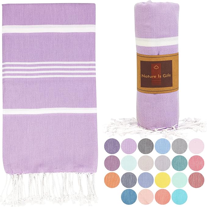 Beach Towel 100% Cotton Turkish Beach Towel Adult 38x70 Inch Pre-washed by NatureIsGift