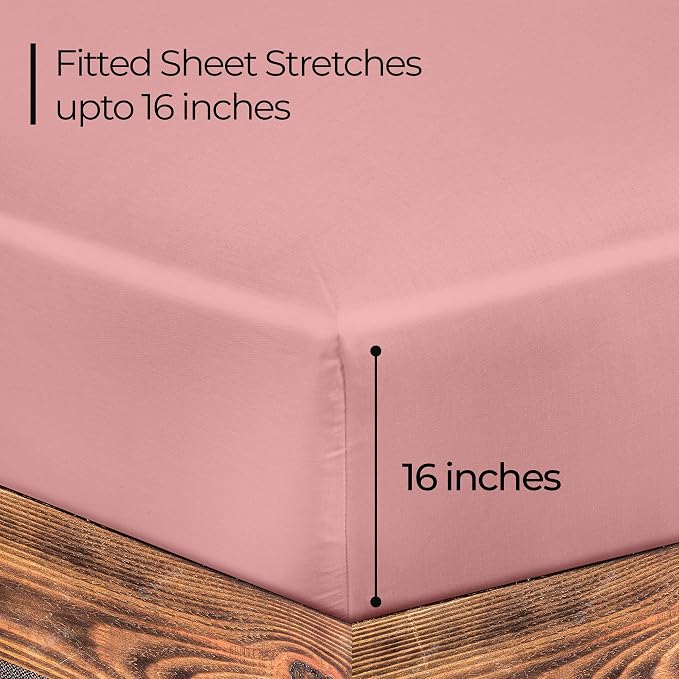 ROYALE LINENS 300 Thread Count 100% Long Staple Combed Cotton Fitted Sheet Full - Image 2