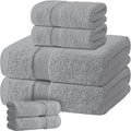 Light Gray Bath Towel Set of 6 by WhiteClassic
