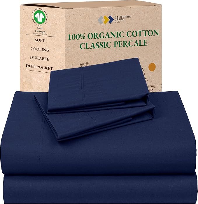 California Design Den Soft 100% Organic Cotton Sheets Full Size Set by CaliforniaDesignDen