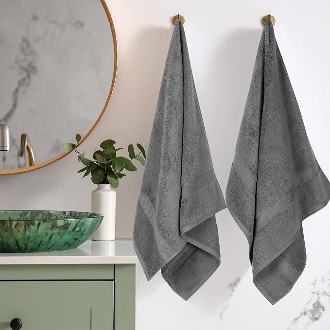 SUPERIOR Egyptian Cotton Pile Bath Towel Set of 2, Ultra Soft Luxury Towels - Image 2