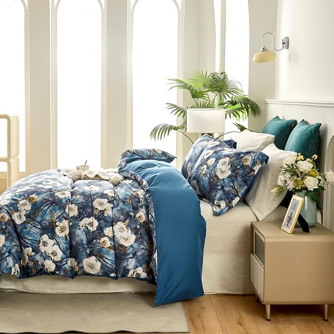 Cupocupa Duvet Cover Queen Size Set Boho Floral Pattern Queen Duvet Cover Set - Image 4