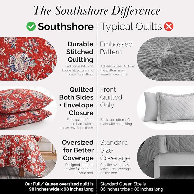 Southshore Fine Living, Inc. Oversized Full/Queen Quilt Bedding Set, Jacobean - Image 4