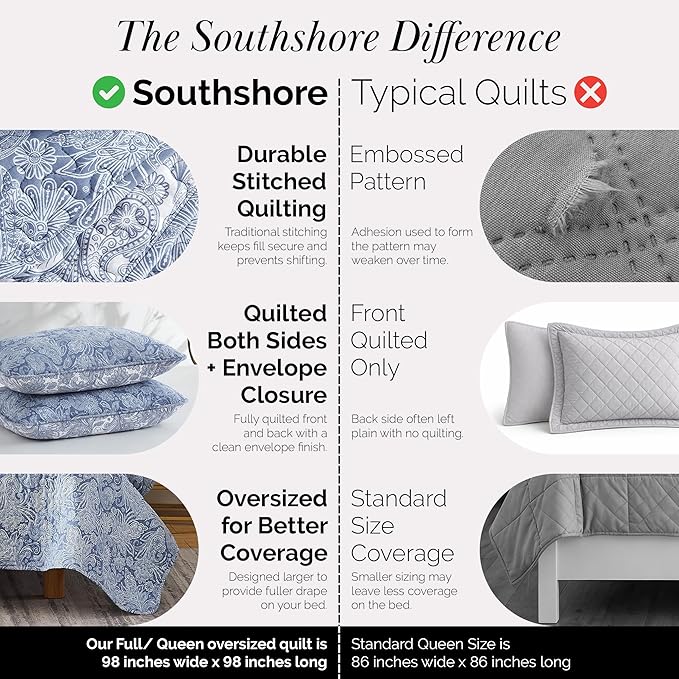Southshore Fine Living, Inc. Paisley Quilt Queen Size Bedding Set, Full Size - Image 4