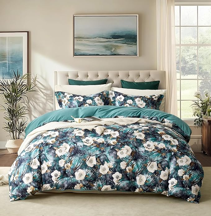 Cupocupa Duvet Cover King Size Set Boho Floral Pattern King Duvet Cover Set by CupocupaHomeCollection