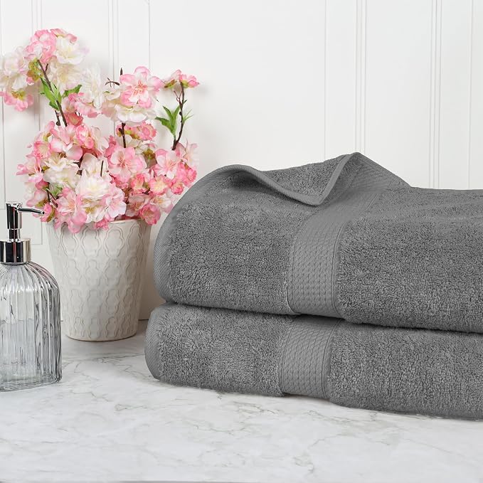 SUPERIOR Egyptian Cotton Pile Bath Sheet Set of 2, Ultra Soft Luxury Towels - Image 2