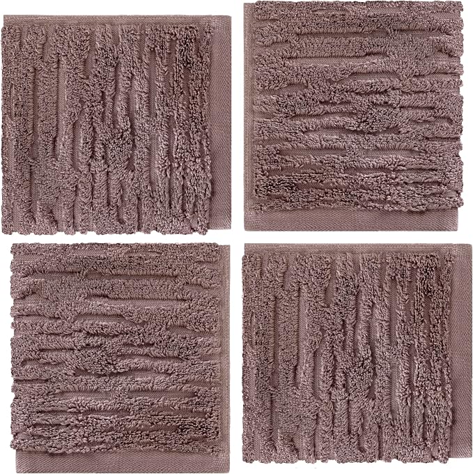 SKL Home CloudSoft Cotton Luxury 4-Piece Washcloth Set, Soft Plum - Image 6