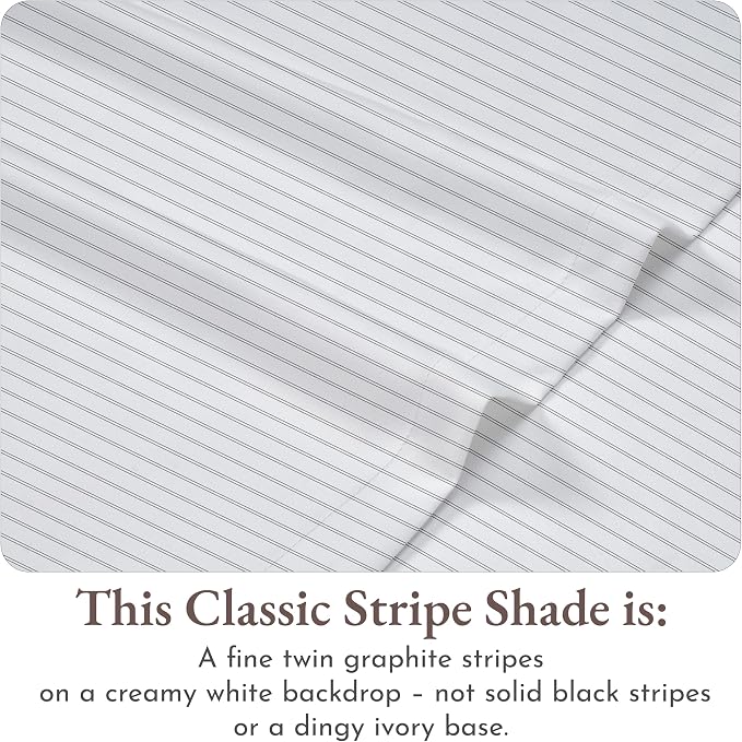 California Design Den Stripe Sheet Set Twin XL, 100% Cotton Twin XL Sheet Set - Image 4
