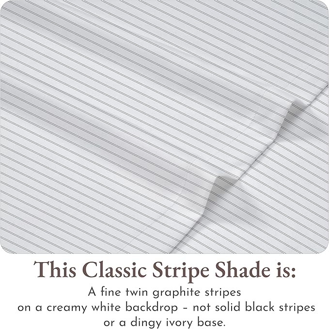 California Design Den Full Sheet Set Stripe, 100% Cotton, Deep Pocket Full - Image 4