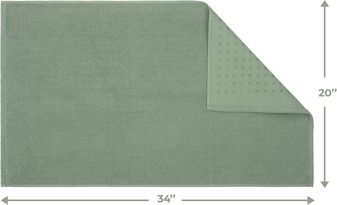 Cotton Paradise Bath Rug for Bathroom, 20x34 inch 100% Cotton Non Slip Bath Mat - Image 3