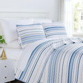 Southshore Fine Living, Inc. Oversized King Quilt Set, All Season Striped Blue by SouthshoreFineLivingInc