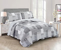 Brilliant Sunshine Grey Heart Love, Floral and Lace Patchwork, 3-Piece Quilt Set by BrilliantSunshine