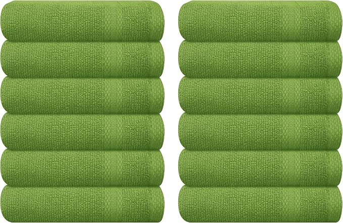 GLAMBURG Ultra Soft 12-Piece Washcloths Set 13x13-100% Ringspun Cotton by GLAMBURG