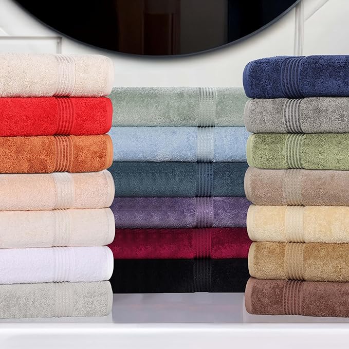 Superior Egyptian Cotton 8-Piece Towel Set, Guest Bath Decor Essentials - Image 9