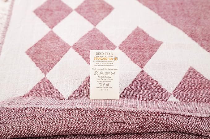 Bersuse 100% Cotton Bahamas XL Throw Blanket Turkish Towel Beach Blanket - Image 8