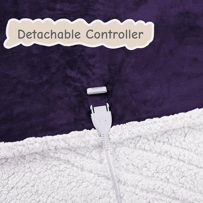Electric Heated Blanket Full Size 72"x84", Soft Flannel - Image 7