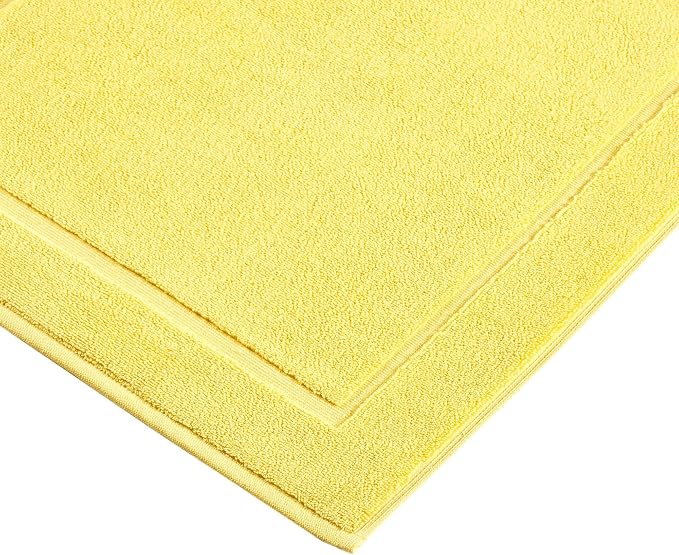 Hawmam Linen Yellow Bath Mats, 21 x 34 inches, Banded Design, Highly Absorbent - Image 6