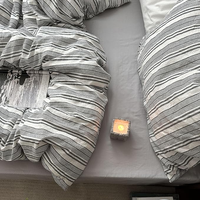mixinni Washed Cotton Duvet Cover Twin Set - Image 9