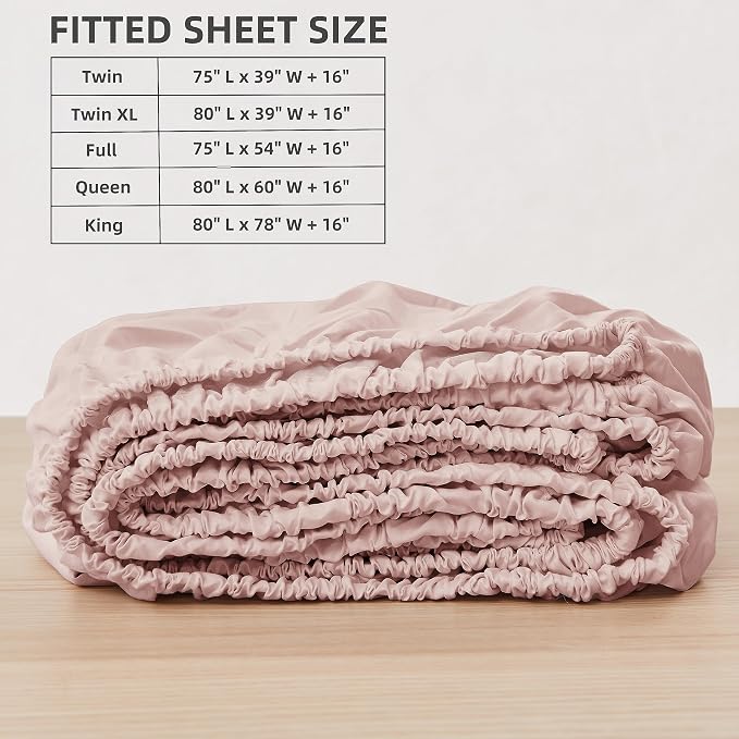 HBHLFZ Full Fitted Sheet Only, Soft Breathable Bottom Sheet - Image 2