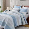Andency California King Quilt Set Misty Blue, 3 Pieces Ultra Soft Lightweight by Andency