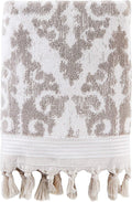 SKL Home Mirage Fringe 100% Turkish Cotton Bath Towel, Taupe 54.00" x 28.00" by SKLHomebySaturdayKnightLtd