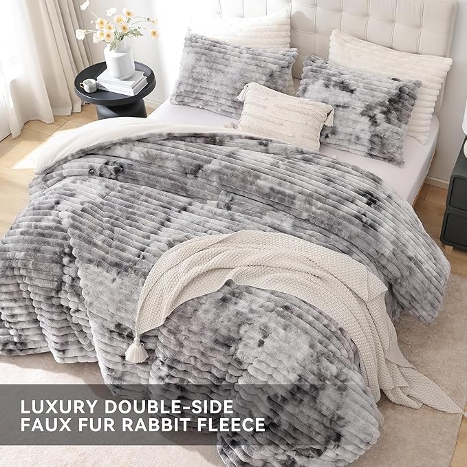 Smoofy Fluffy Full Size Comforter Sets 3 Pieces - Image 4