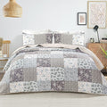 Whale Flotilla Patchwork Quilts Queen Size, Extra Soft Boho Floral Bedspreads by WHALEFLOTILLA