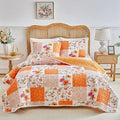 Joyreap 2 Pieces Floral Patchwork Quilt Set Twin, Smooth Soft Microfiber Quilt by Joyreap