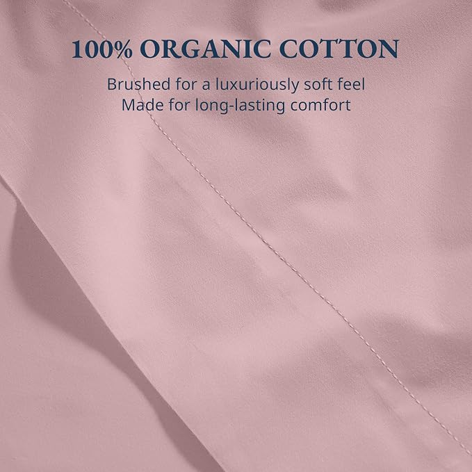 Lane Linen 100% Organic Cotton Cal King Size Flat Sheet Only - Image 5