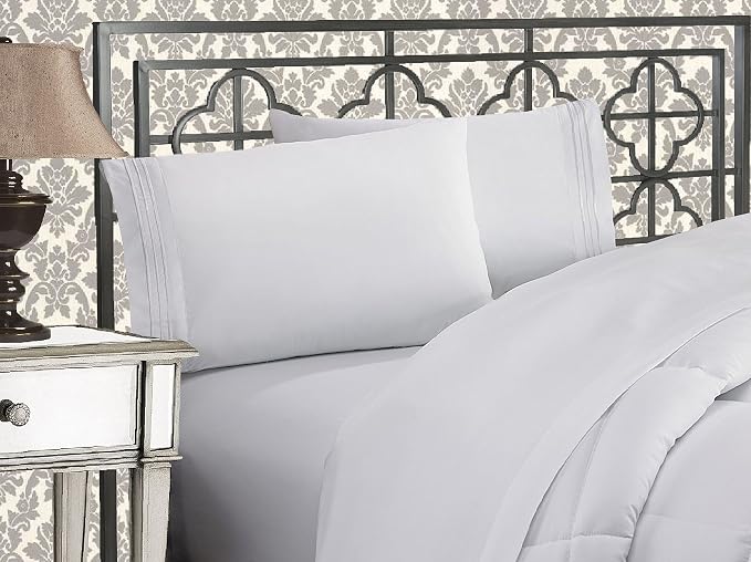 Elegant Comfort Luxurious 1500 Premium Hotel Quality Microfiber Three Line by ELEGANTCOMFORT