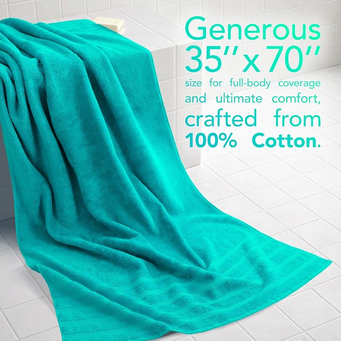 American Soft Linen 35x70 Jumbo Large Bath Towel, 600 GSM 100% Cotton Turkish - Image 2
