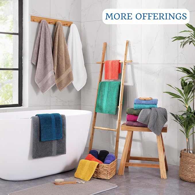 LANE LINEN 100% Pure Cotton Bath Sheets 4 Pack - Image 8