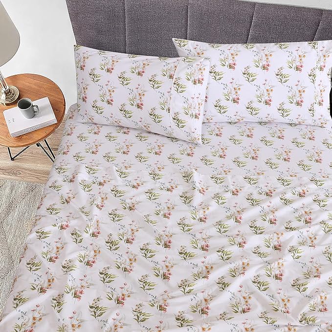 RUVANTI 100% Cotton Sheets – California King Percale Bedding, Cooling & - Image 2