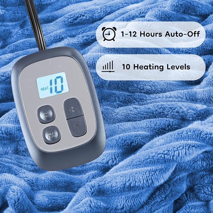 LaffyLo Electric Heated Blanket Full Size 72"x84", Soft Flannel Fabric - Image 2