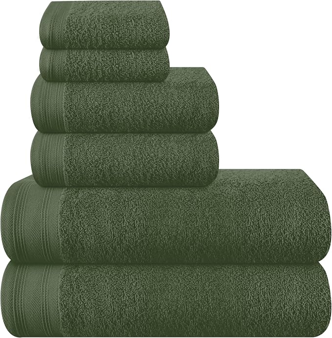 Ultra Soft 6 Pack Cotton Towel Set, Contains 2 Bath Towels 28x55 inch, 2 Hand by Unknown