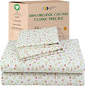 California Design Den King Floral Sheet Set, 100% Organic Cotton Percale Sheets by CaliforniaDesignDen
