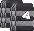 CASA COPENHAGEN® He & She 10 Pieces Hand Towel Set, Granite Grey + Mirage Grey by CASACOPENHAGEN