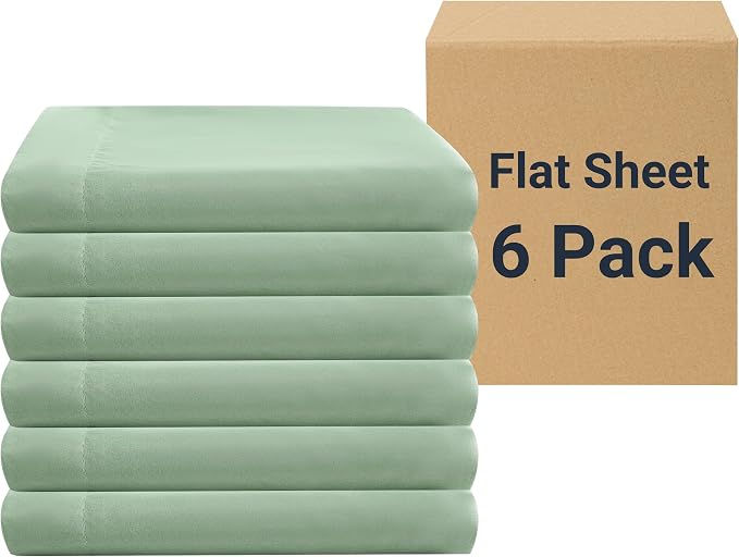 ZPECC Bulk Flat Sheets Only Queen Size 6 Pack, Easy Sort Top Bed Sheet by by ZPECC-ABrandThatHasBeenFocusedOnBabyProductsFor18Years