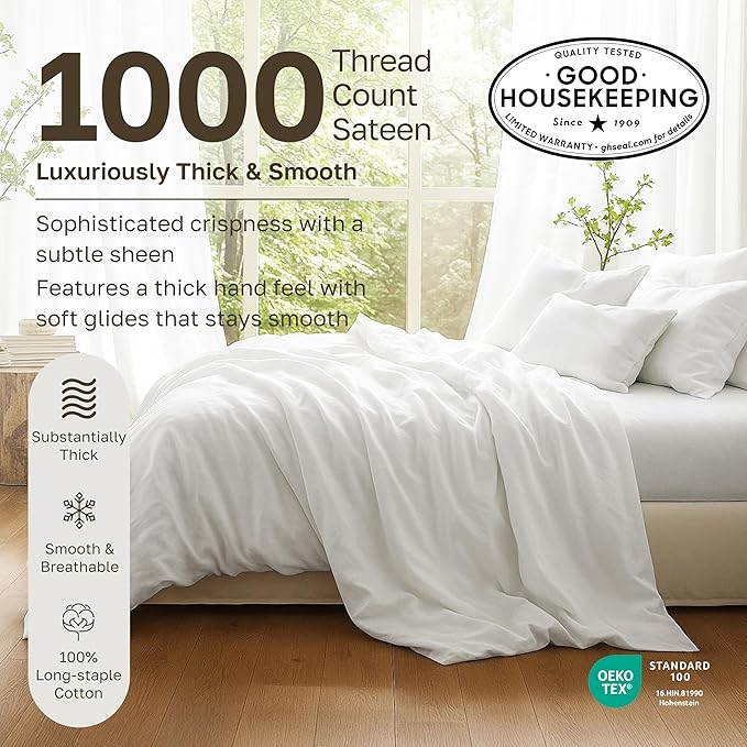 California Design Den Thick and Natural 100% Cotton Bed Sheets King Size Set - Image 3