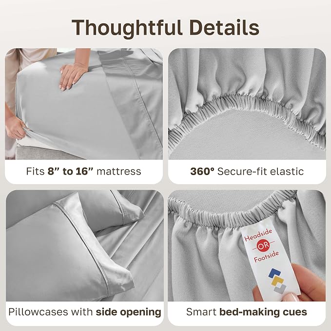 California Design Den Soft 100% Cotton Sheets Full Size Set, 400 TC Good - Image 6