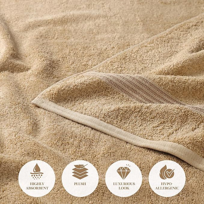 Superior Egyptian Cotton 8-Piece Towel Set, Guest Bath Decor Essentials - Image 8