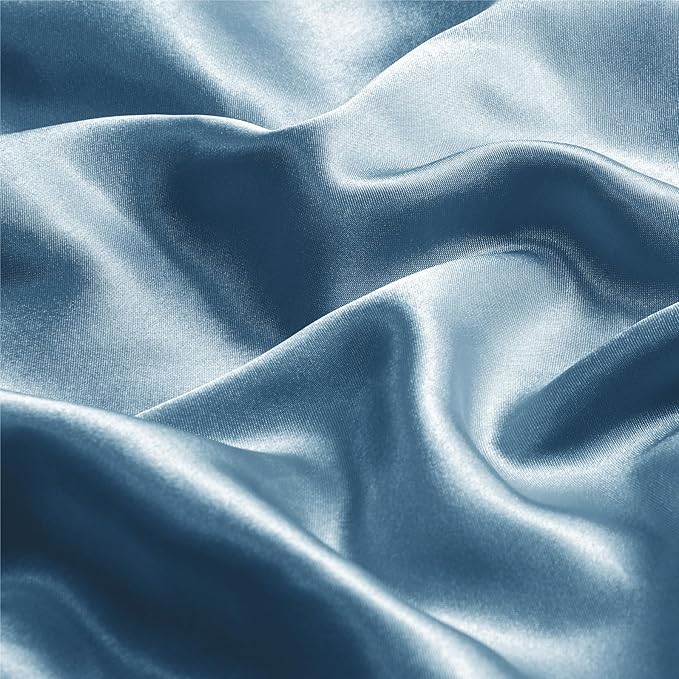 BEDELITE Satin Pillowcase with Zipper 2 Pack, Airy Blue Pillow Cases Standard - Image 3