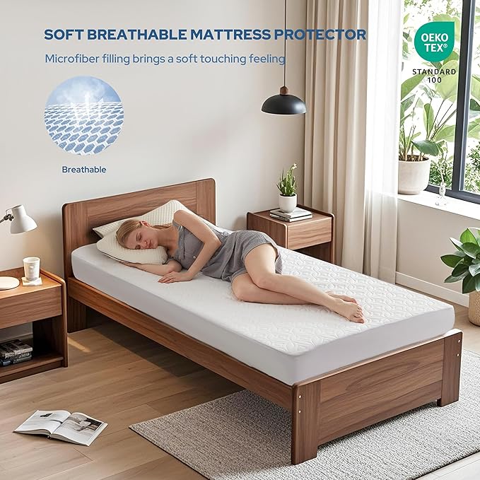 BEDLORE Waterproof Mattress Protector, Twin XL Size Mattress Pad - Image 3